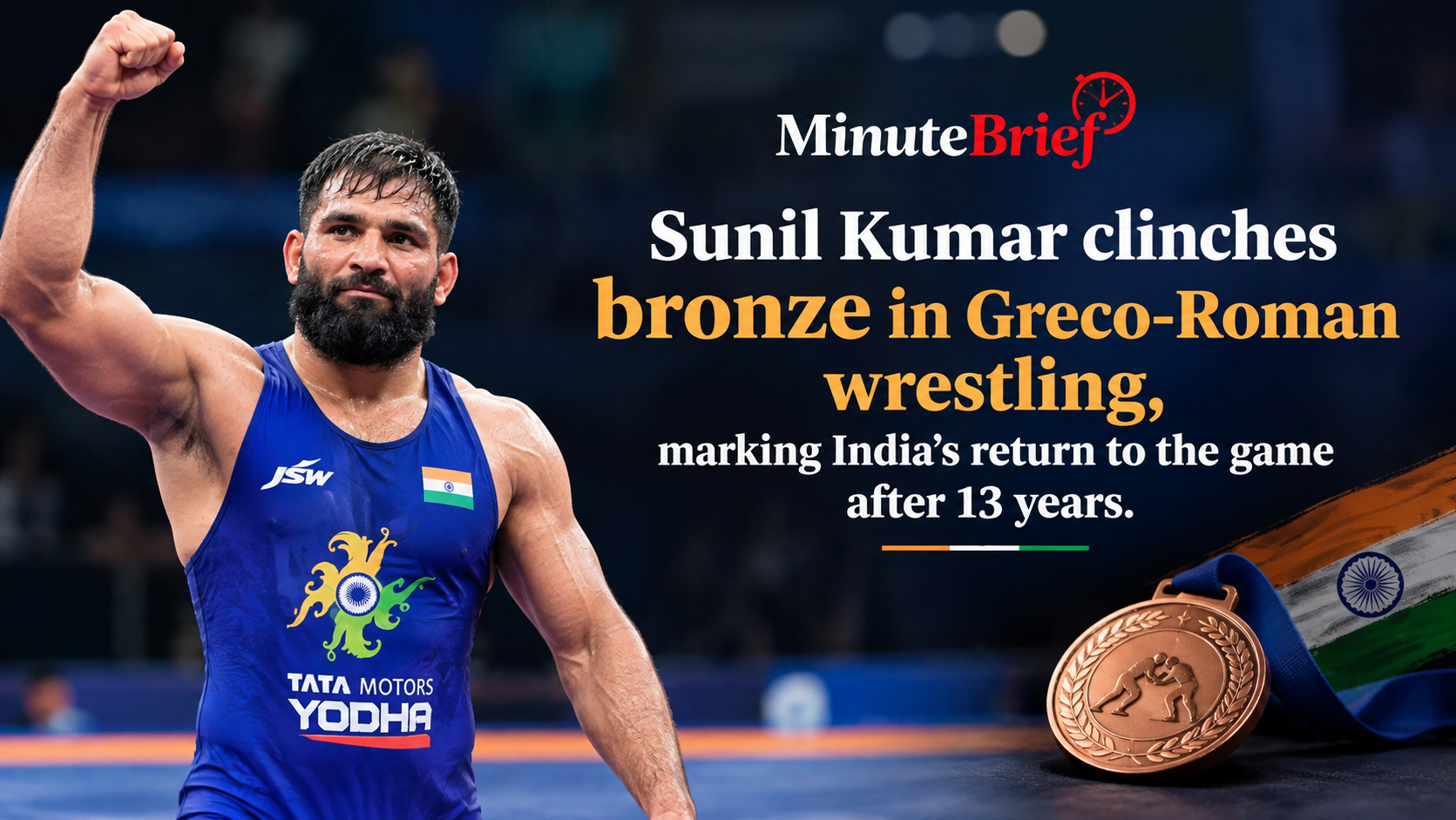 Sunil Kumar Clinches Bronze Marking India's Return to Asian Games Greco Roman Wrestling Podium After 13 years