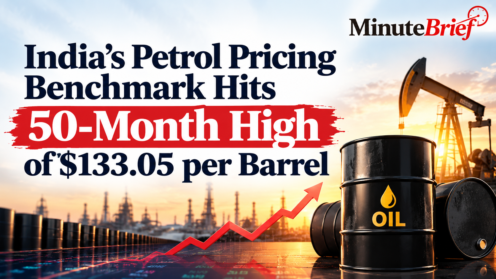 India's Petrol Pricing Benchmark Hits 50-Month High of $133.05 per Barrel