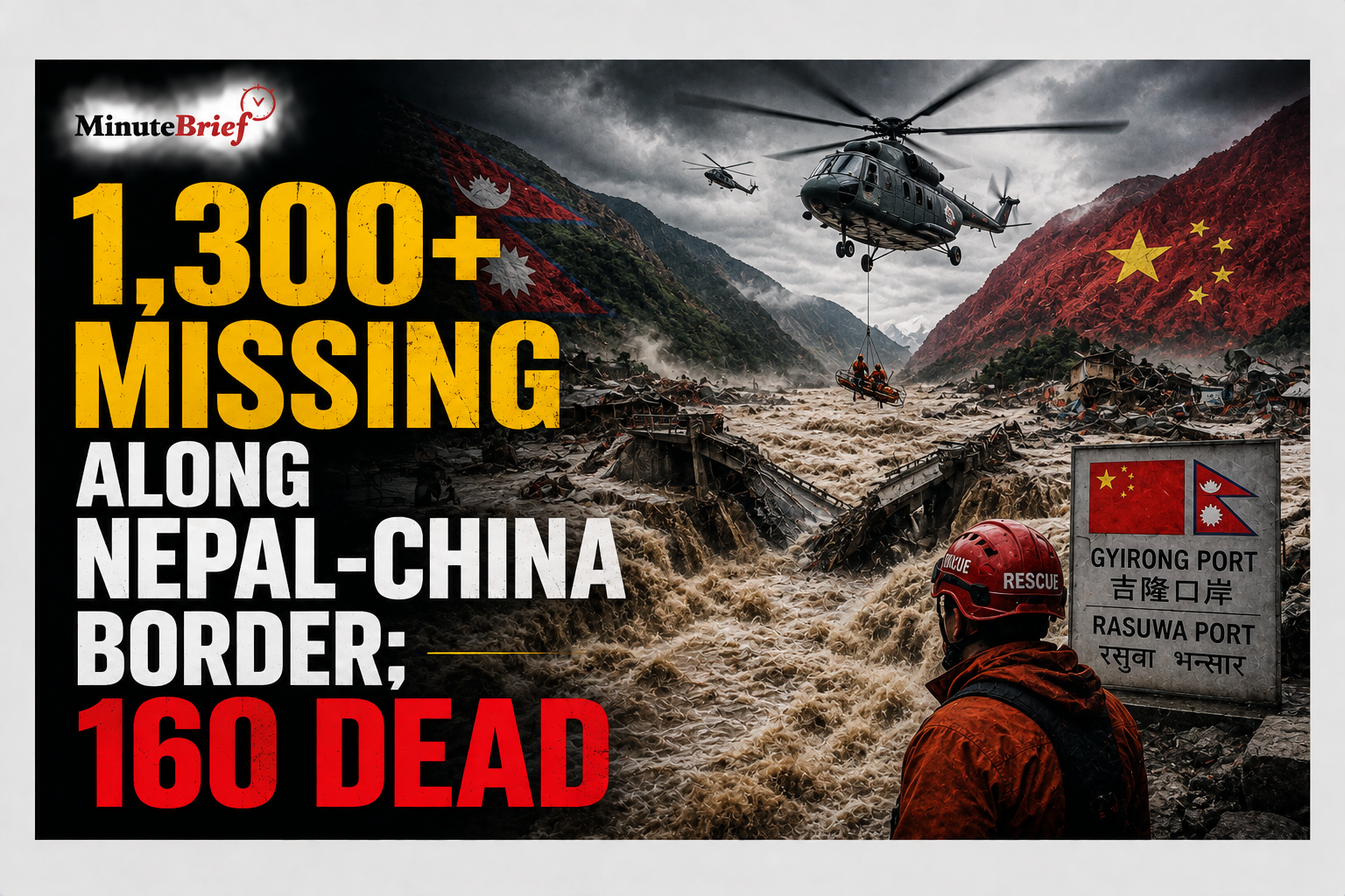 1,300+ Missing Along Nepal-China Border; 160 Dead