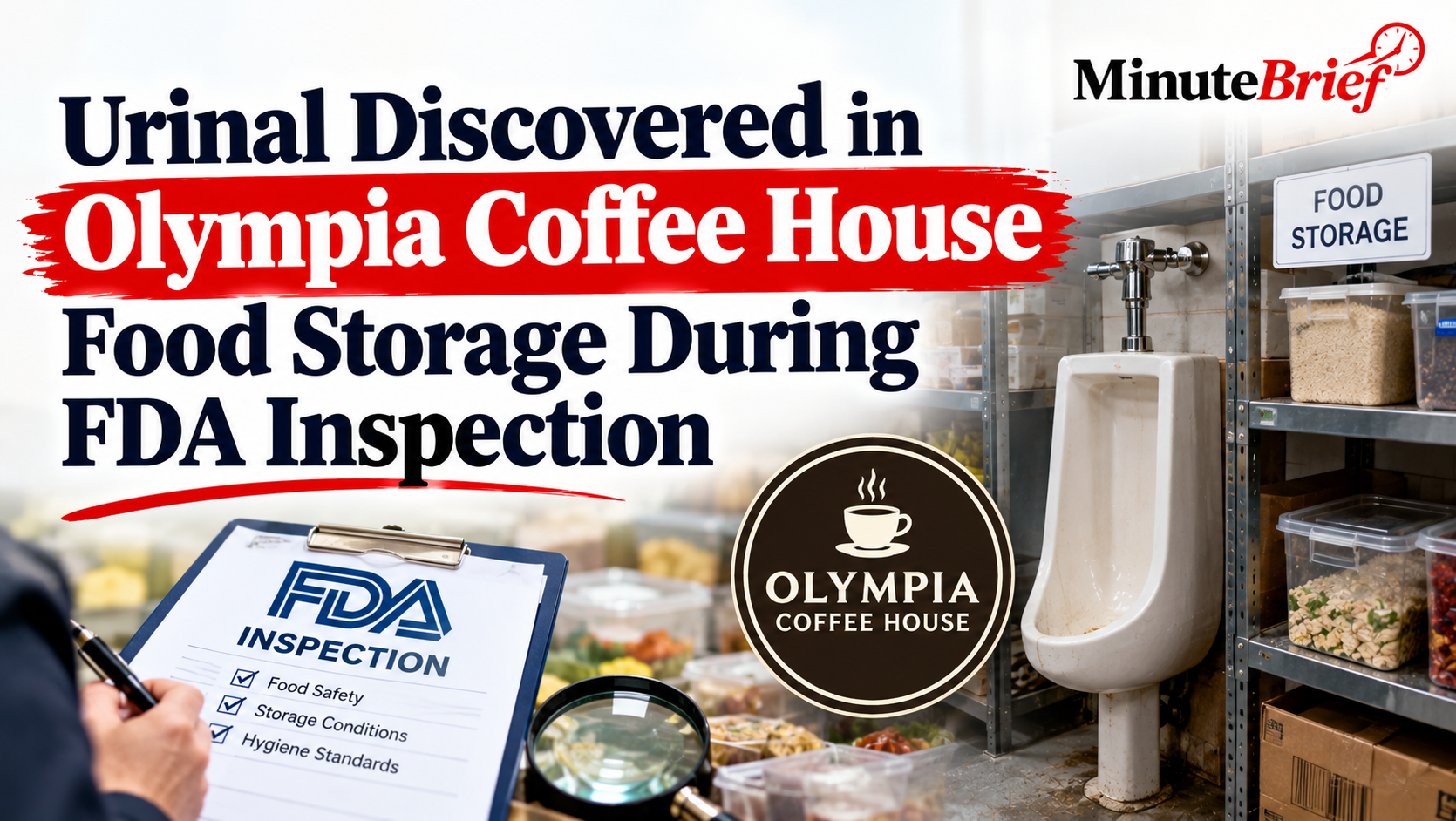 Urinal Discovered in Olympia Coffee House Food Storage During FDA Inspection
