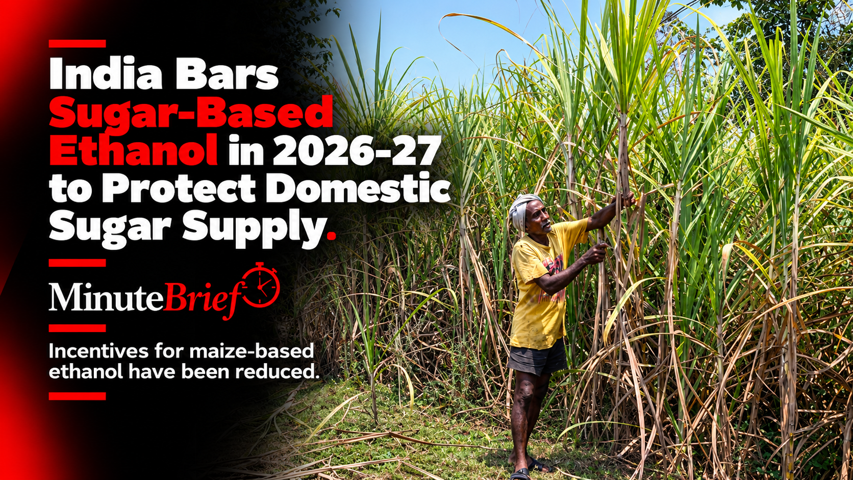 India Bars Sugar-Based Ethanol in 2026-27 to Protect Domestic Sugar Supply