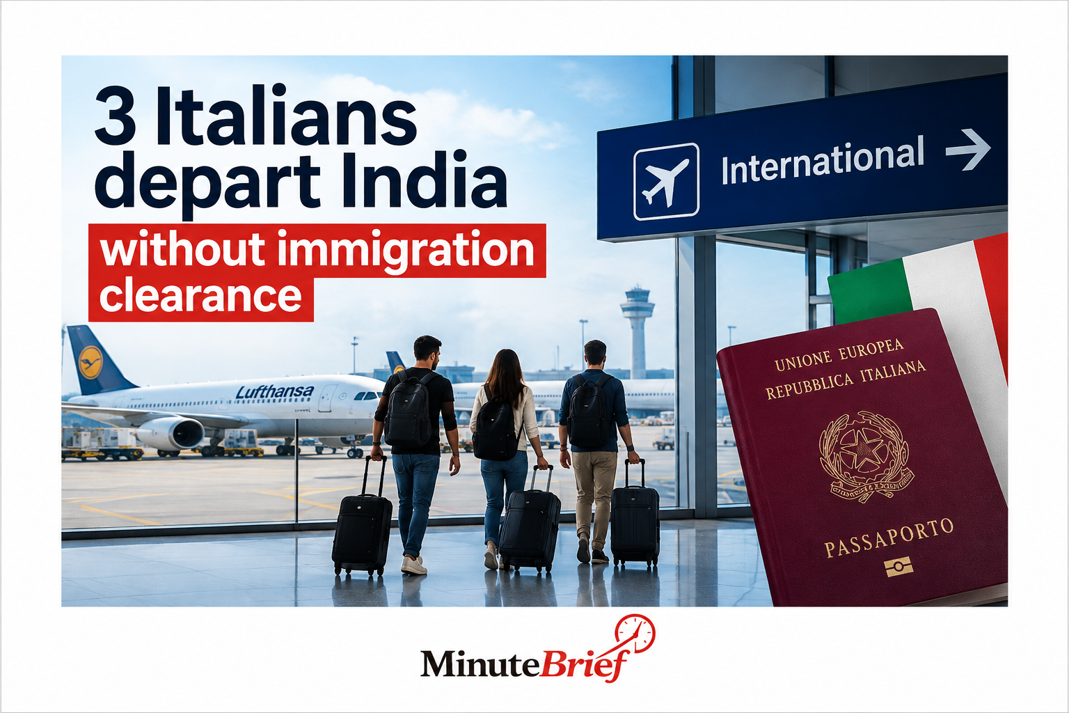 Three Italian passengers leave Delhi without immigration clearance