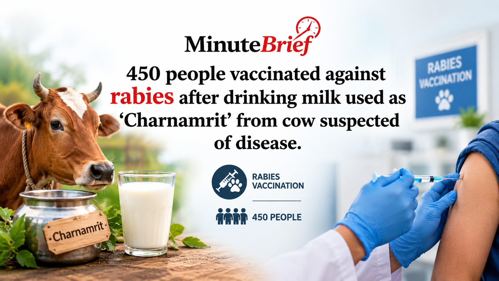 Precautionary Anti-Rabies Vaccination Given to 450 Devotees After Drinking Potentially Infected Cow Milk