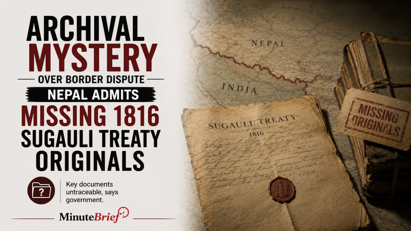 Original 1816 Sugauli Treaty Papers Missing as Nepal-India Border Dispute Continues