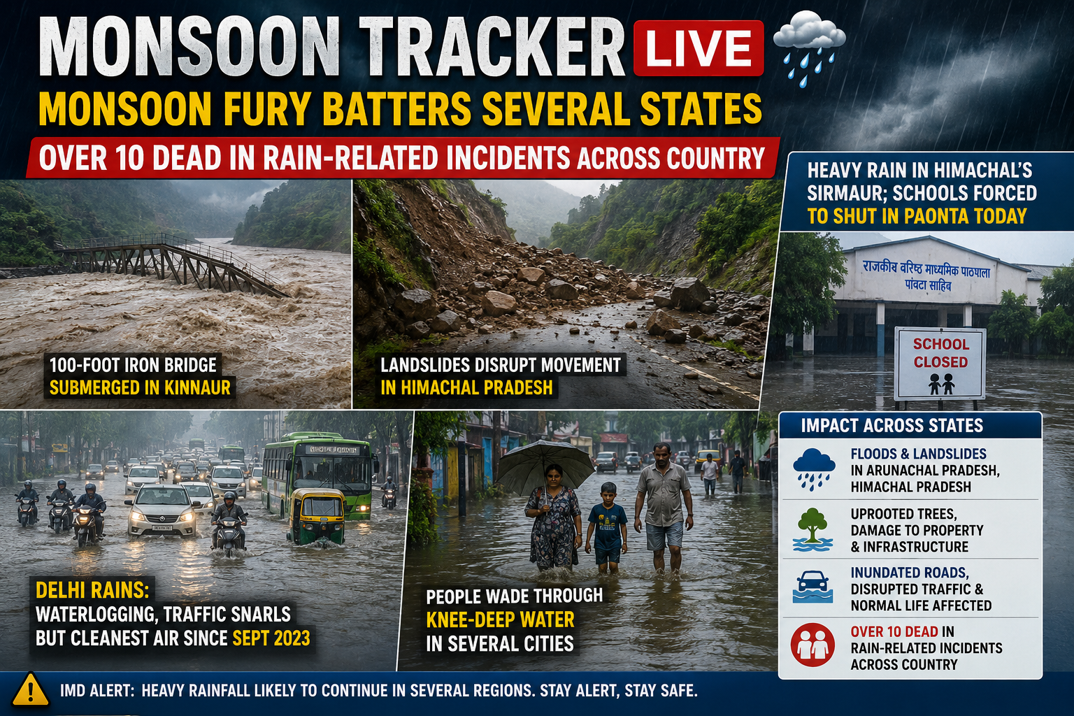 Monsoon Fury Causes Widespread Disruption and Fatalities Across India
