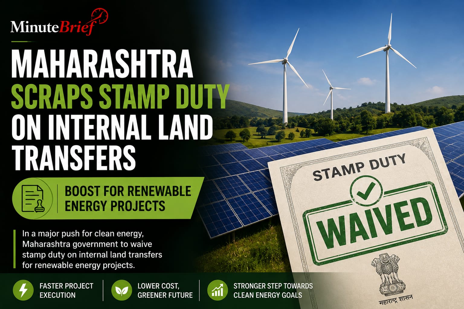 Maharashtra Cuts Stamp Duty by 25% for Renewable Energy Land Transfers