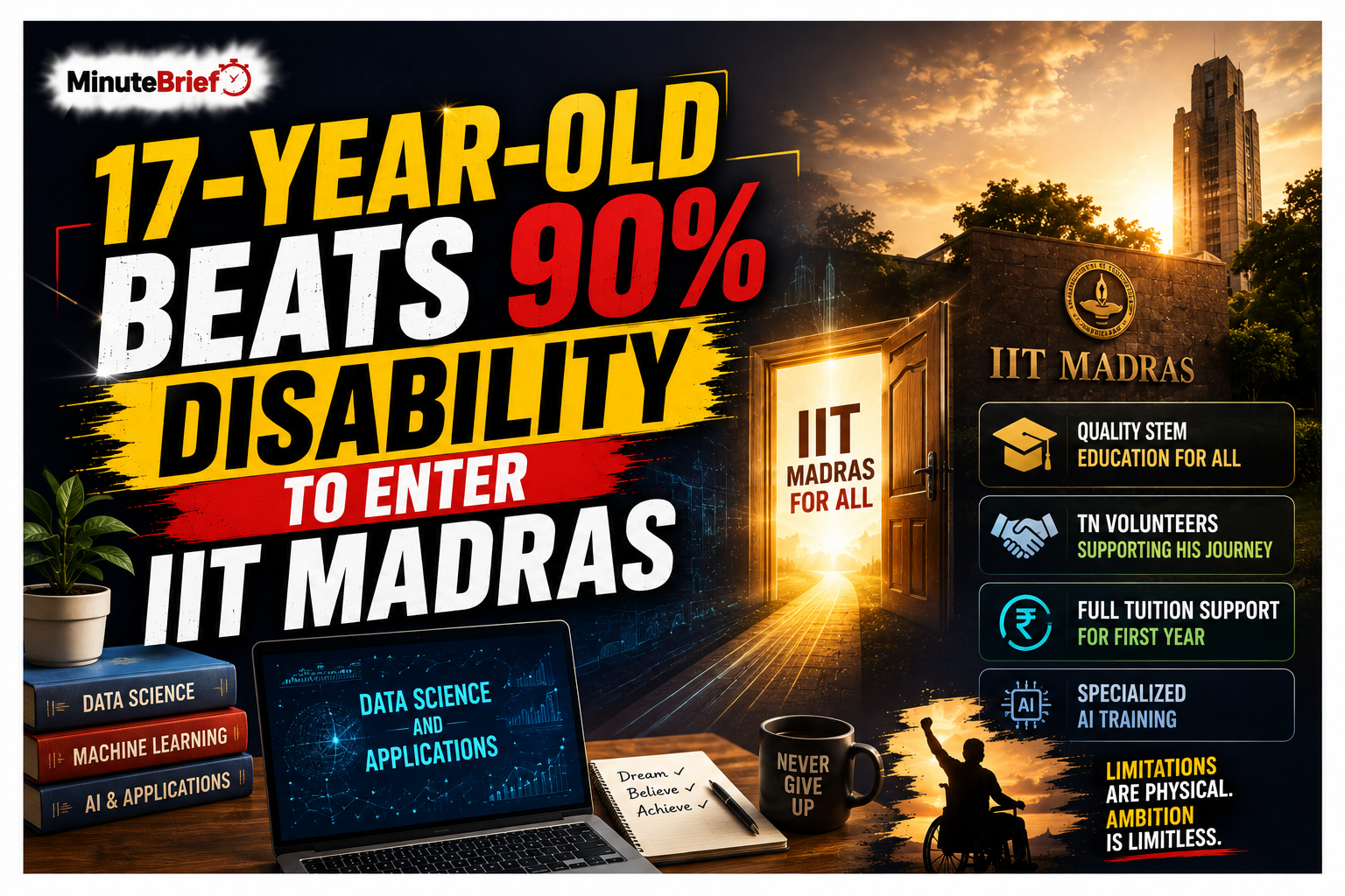 17-Year-Old Beats 90% Disability to Enter IIT Madras