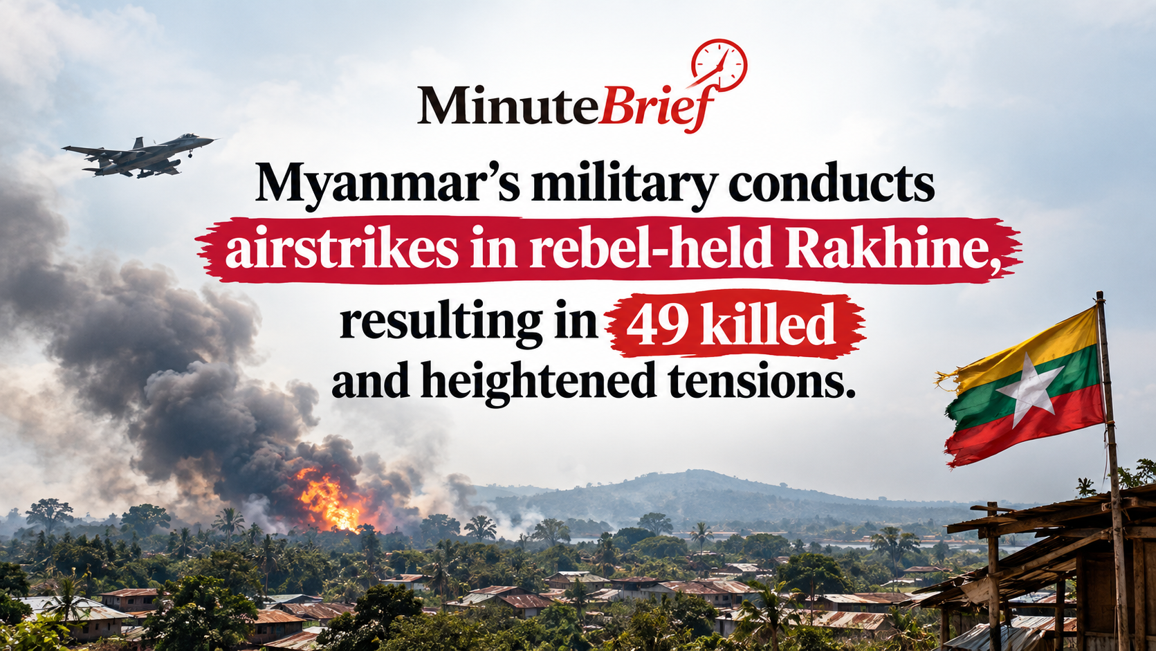 49 People Dead and Dozens Injured in Myanmar Airstrikes on Rakhine Rebel Areas Amid Escalating Violence