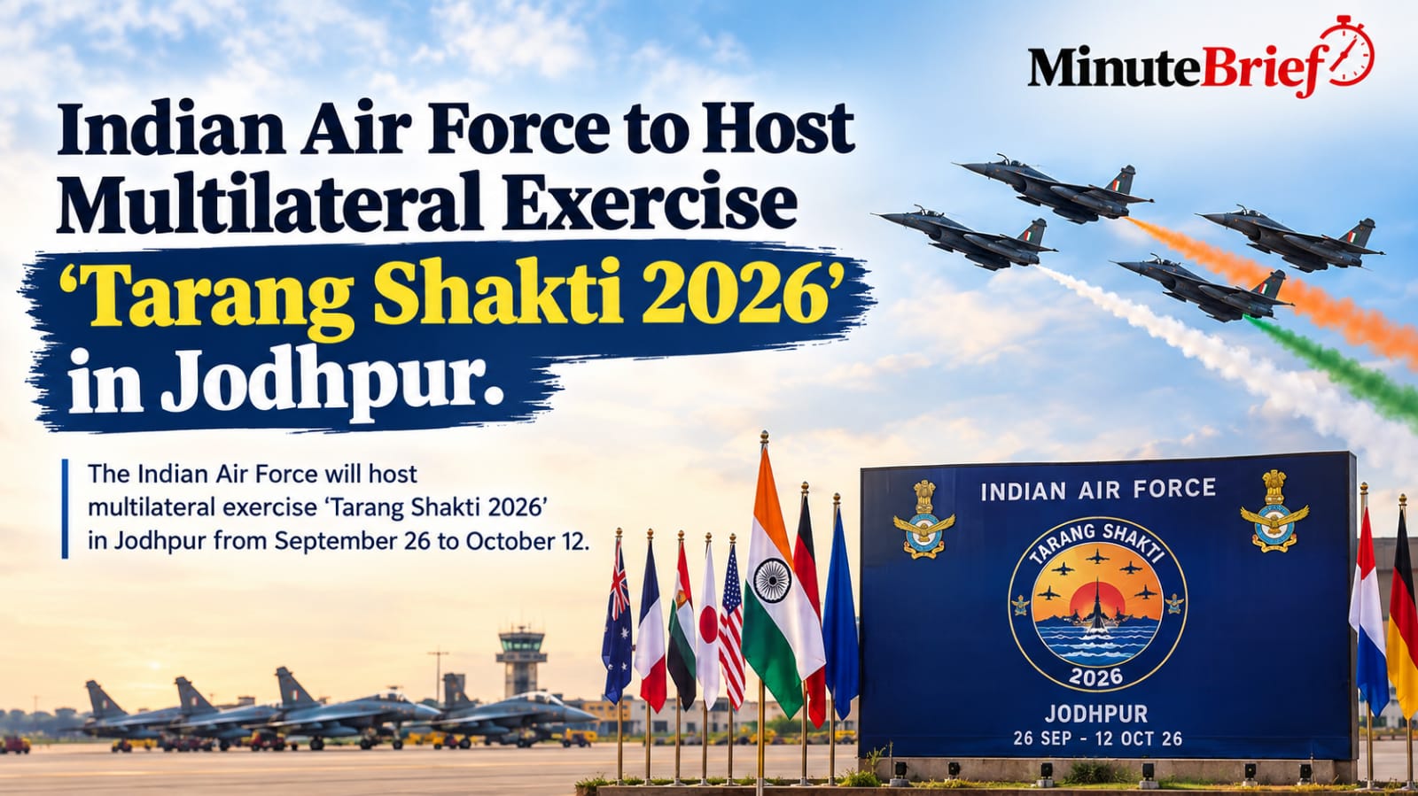 Indian Air Force to Host Multilateral Exercise 'Tarang Shakti 2026' in Jodhpur