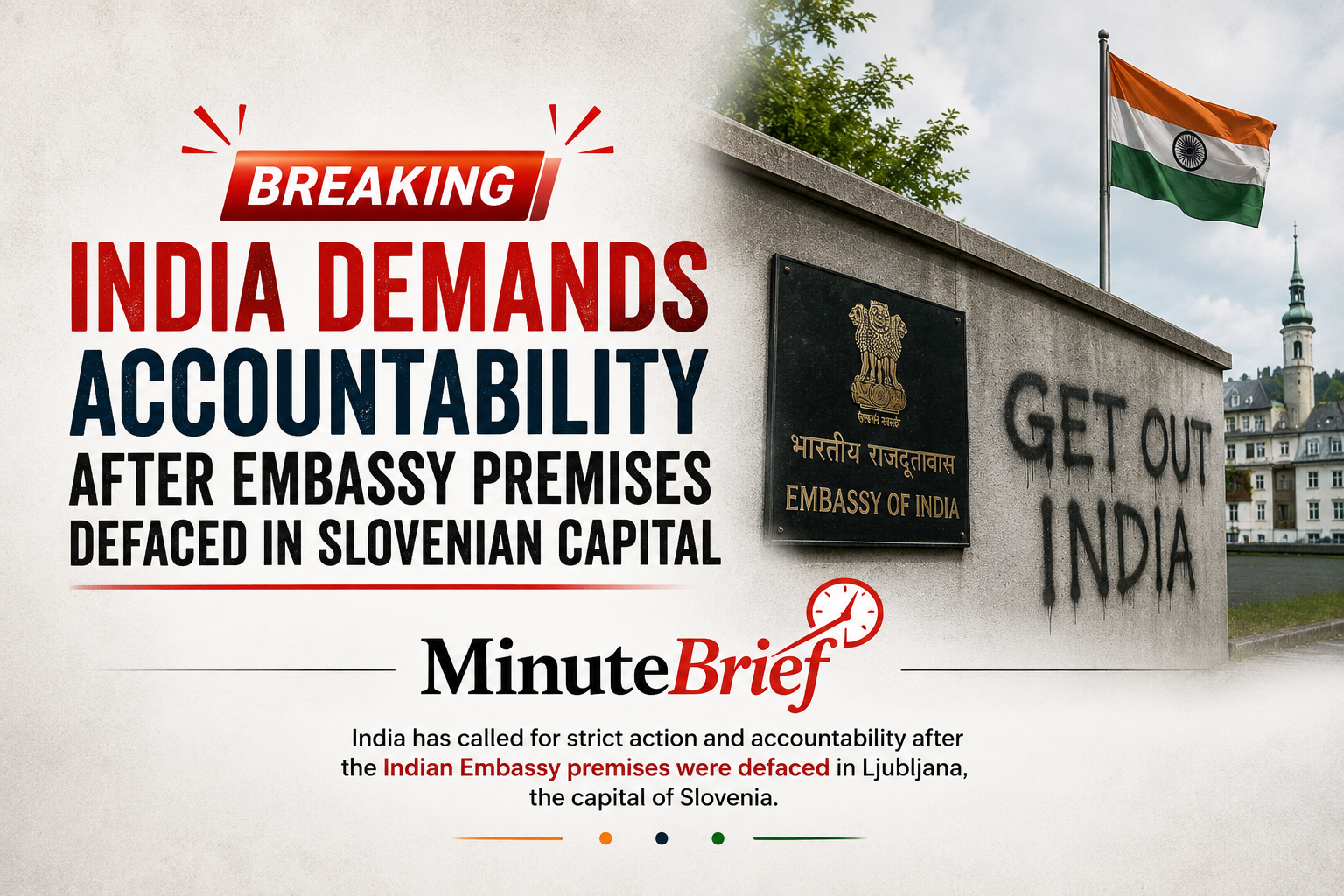Indian Embassy in Slovenia Defaced, New Delhi Demands Action