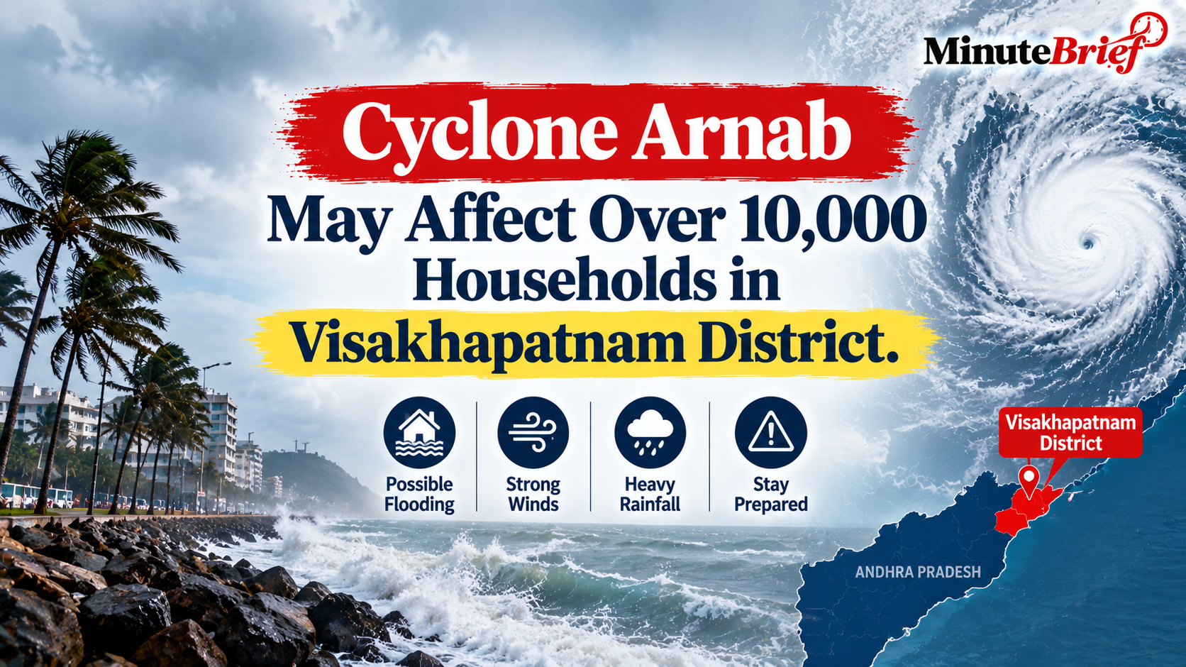 Cyclone Arnab threatens over 10,000 households in Visakhapatnam