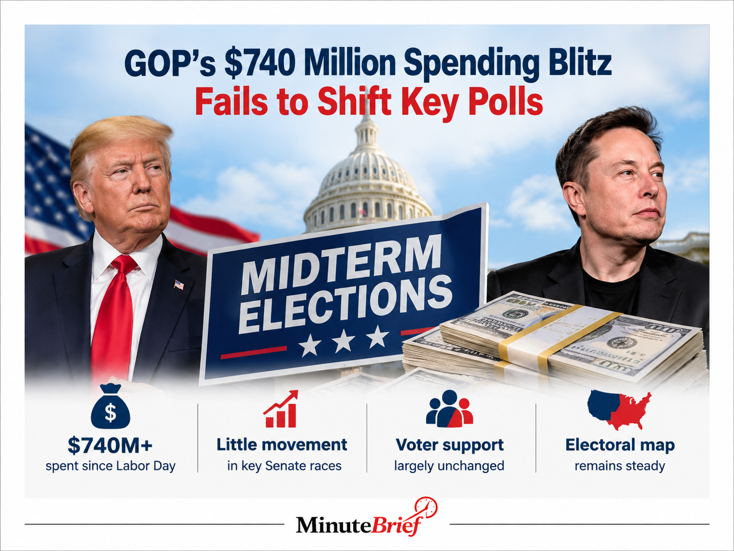Trump and GOP’s billion-dollar midterm spending shows limited impact