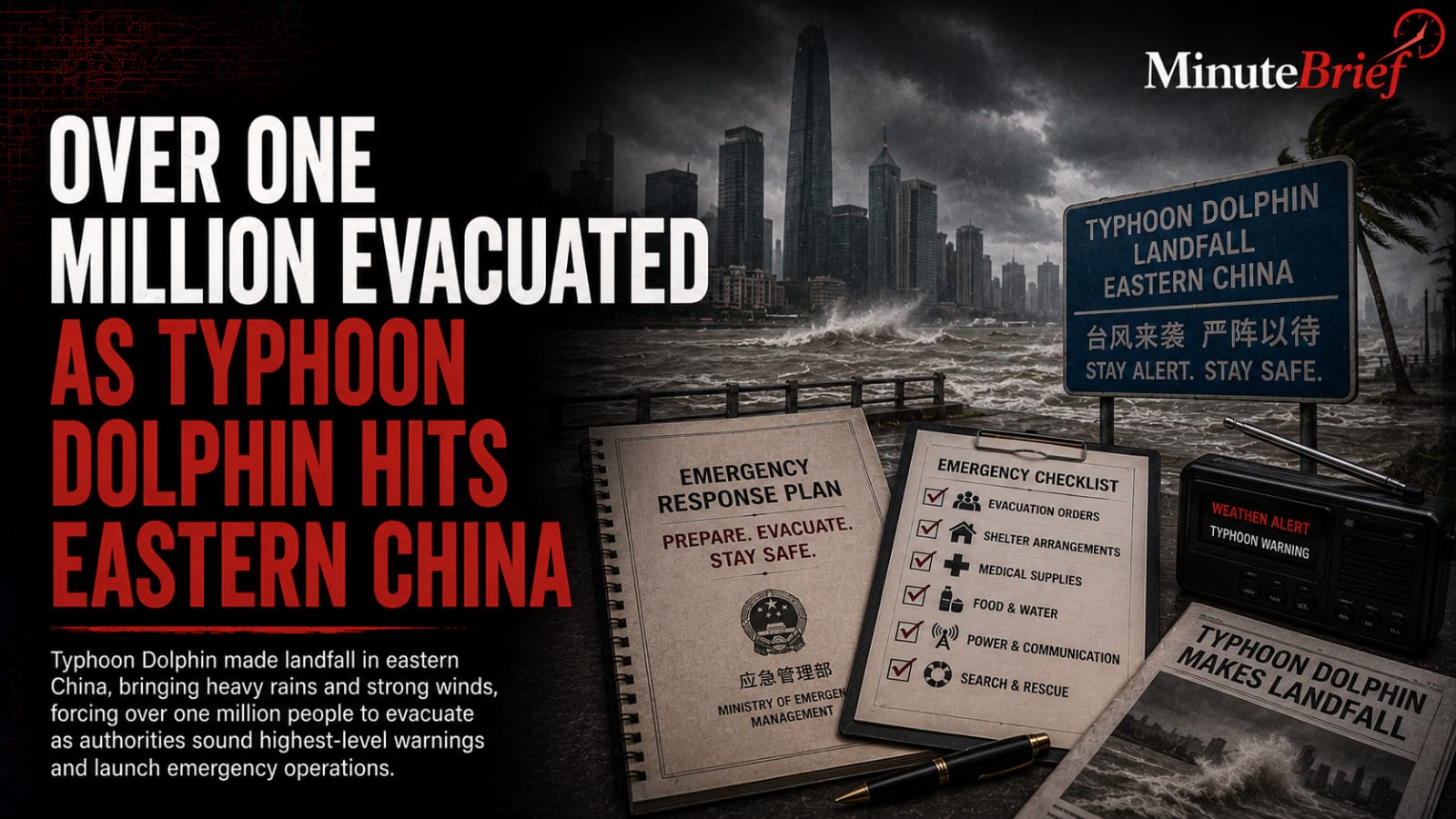 Over 1 Million Evacuated as Typhoon Dolphin hits Eastern China