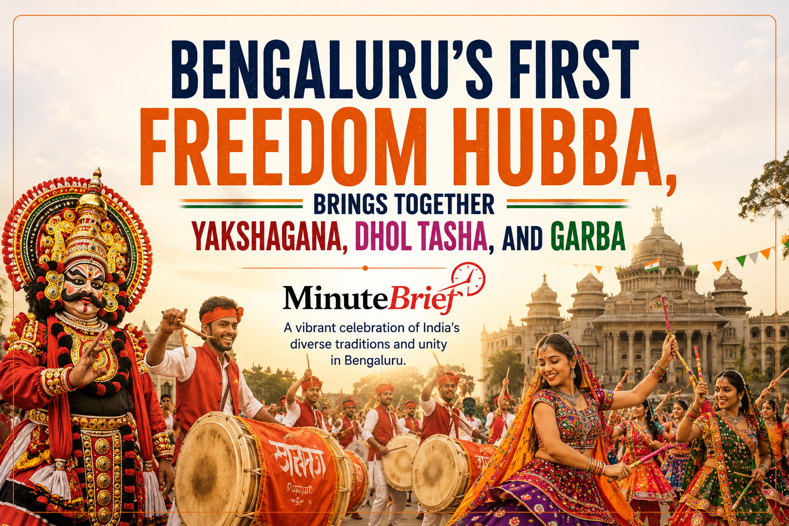 Bengaluru's First Freedom Habba Brings Together Yakshagana, Dhol Tasha, and Garba in Vibrant Cultural Celebration