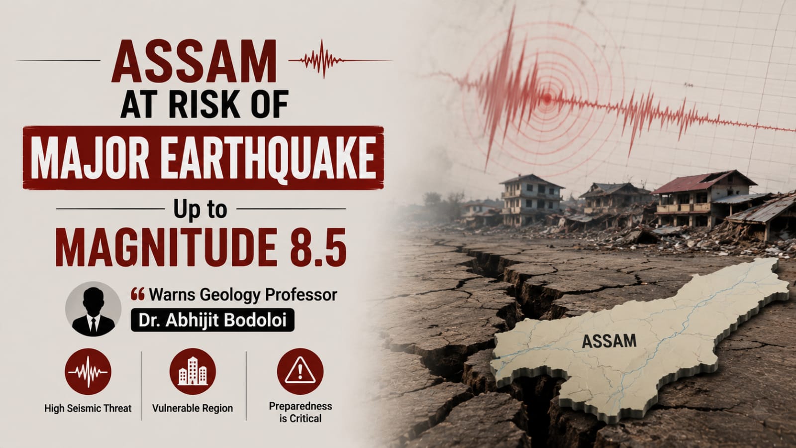 Assam Faces Long-Term Risk of Powerful Earthquake, Says Geology Professor