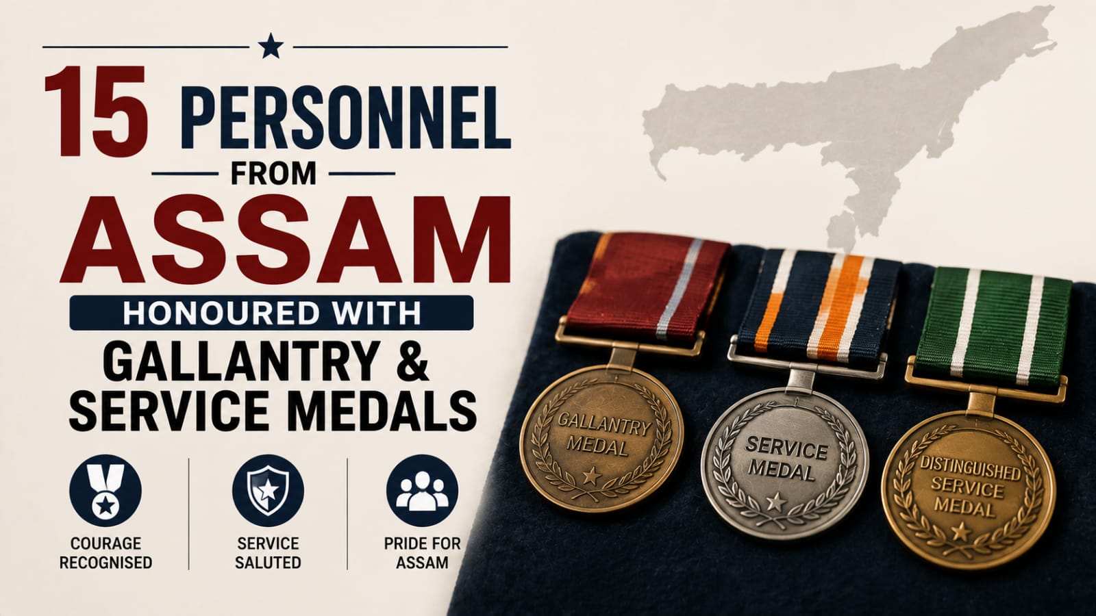 15 Personnel from Assam Receive Gallantry and Service Medals