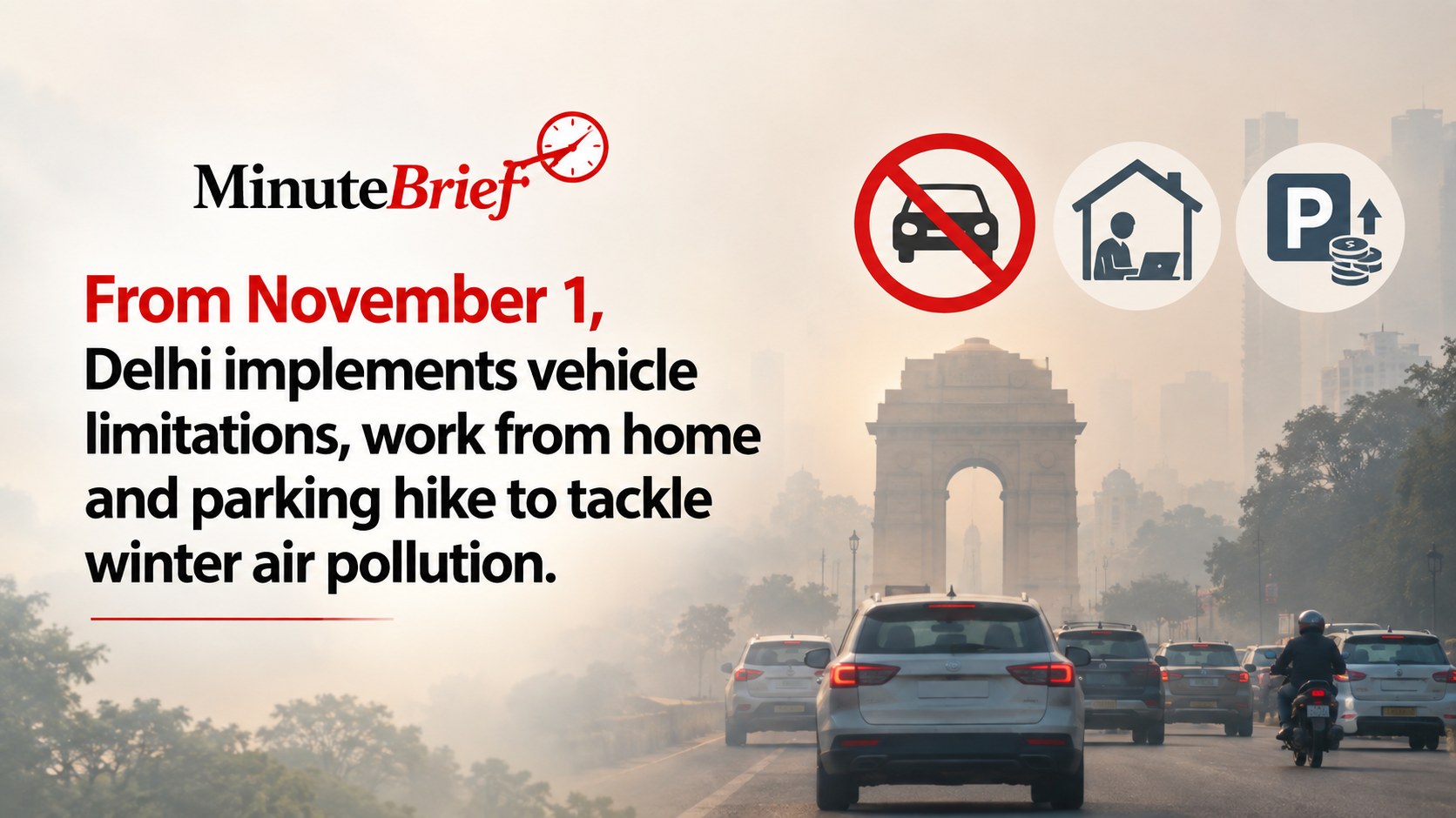 Delhi Government Enforces Vehicle Restrictions and Work-From-Home Policies to Curb Winter Pollution from November to January