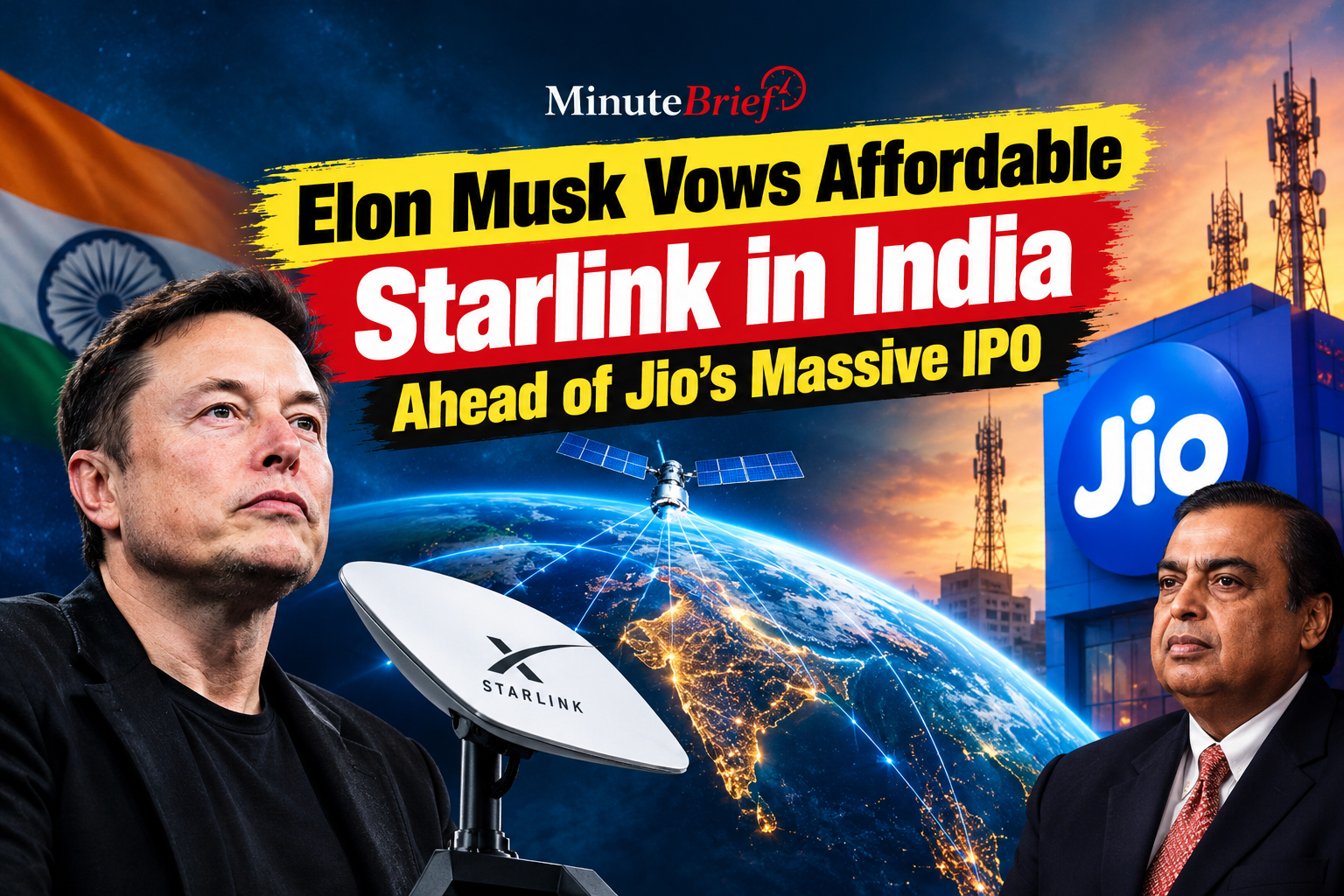 Elon Musk Vows Affordable Starlink in India Ahead of Jio's Massive IPO