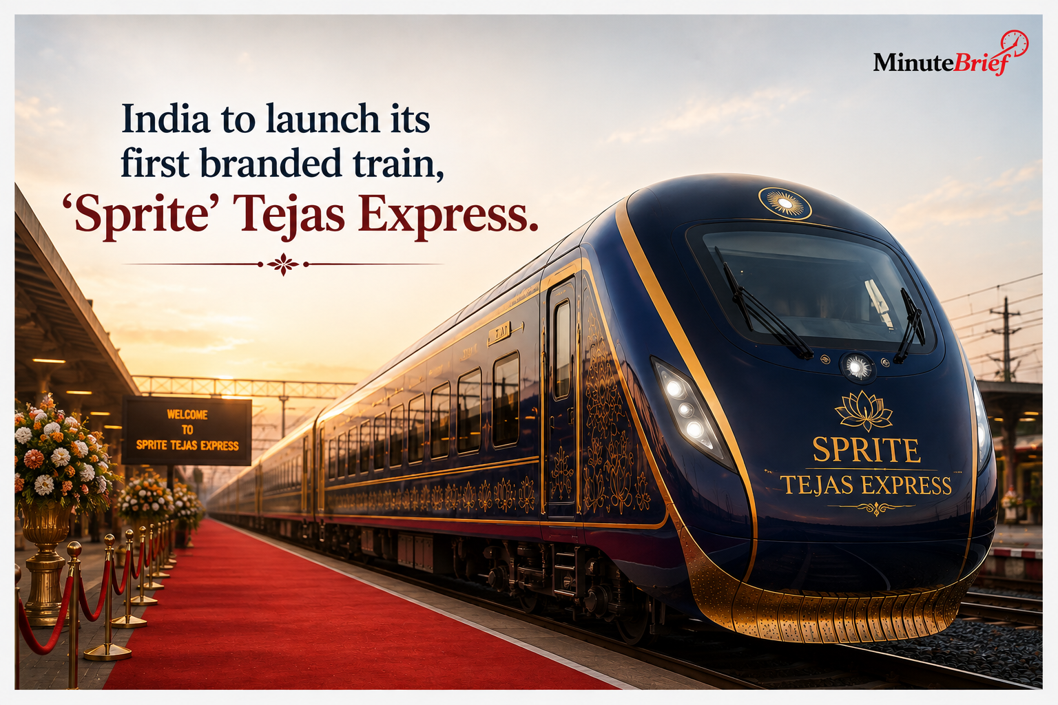 India’s First Private Branded Train to Run as 'Sprite' Tejas Express