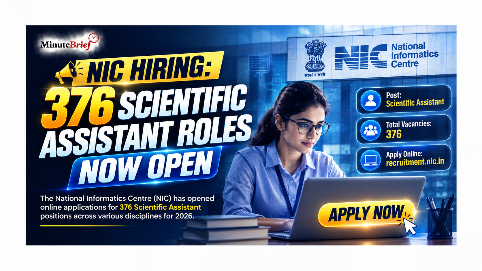 NIC Hiring: 376 Scientific Assistant Roles Now Open