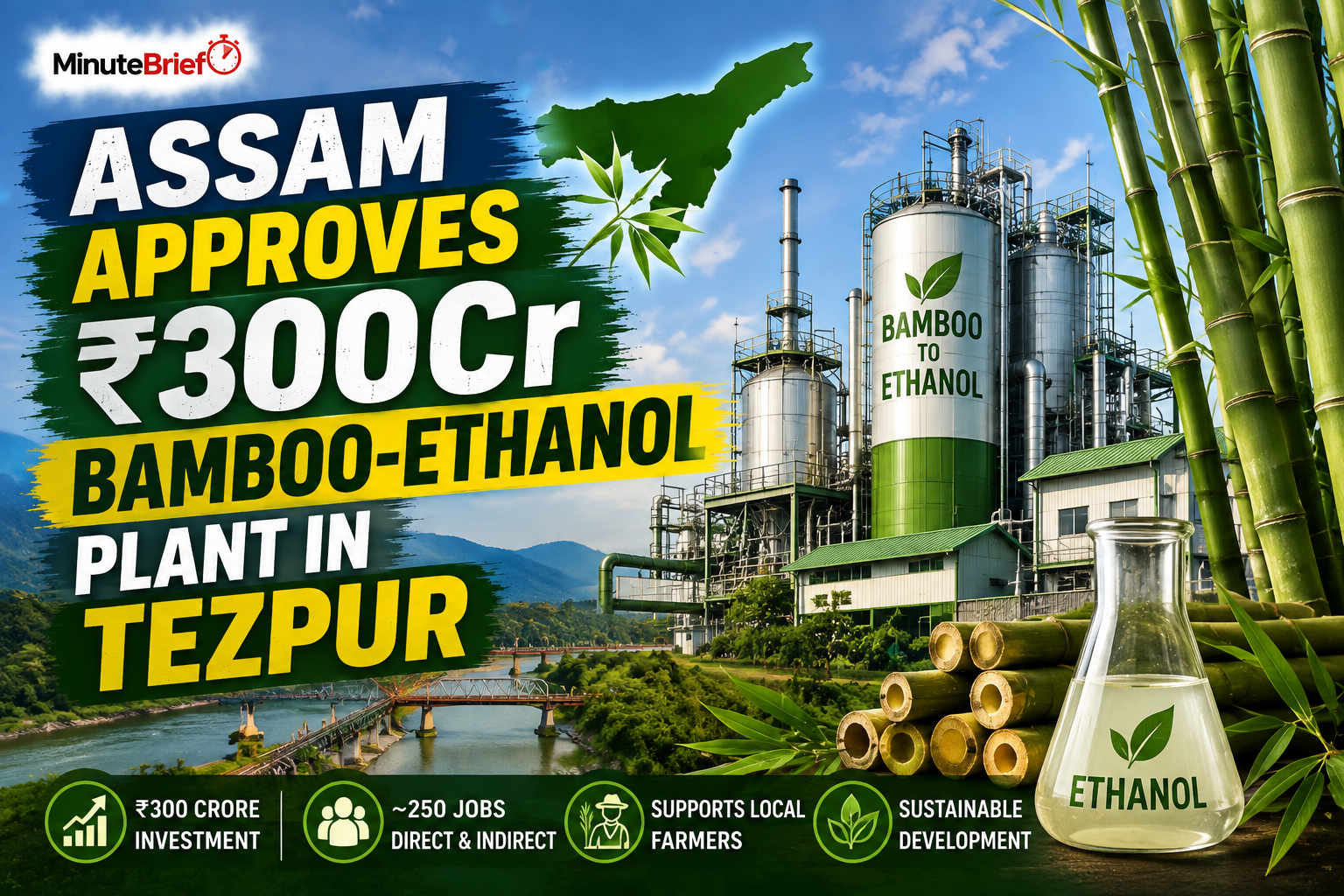 Assam Approves ₹300Cr Bamboo-Ethanol Plant in Tezpur