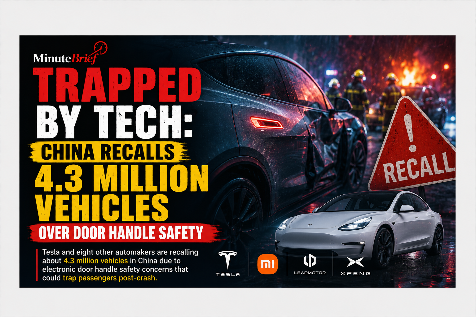 Trapped by Tech: China Recalls 4.3 Million Vehicles Over Door Handle Safety
