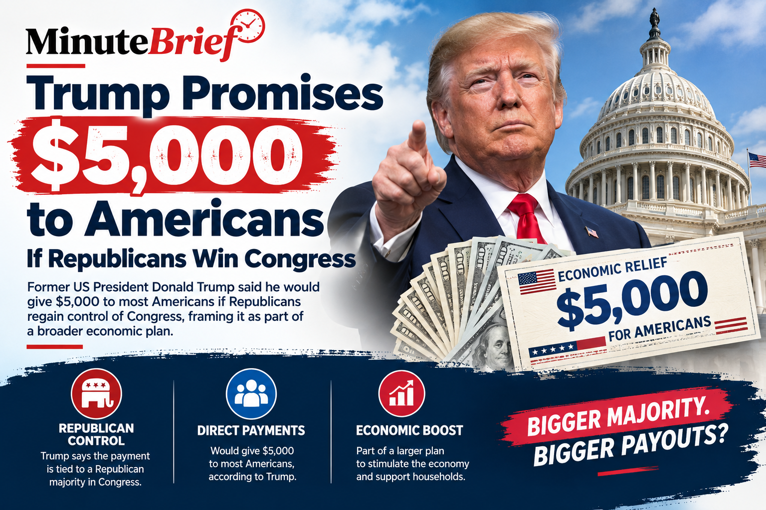 Trump promises $5,000 to Americans if Republicans win Congress