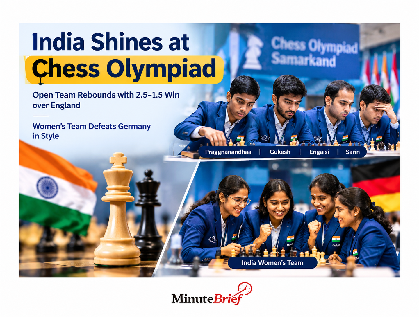Chess Olympiad: Indian open team back to winning ways; women outclass Germany