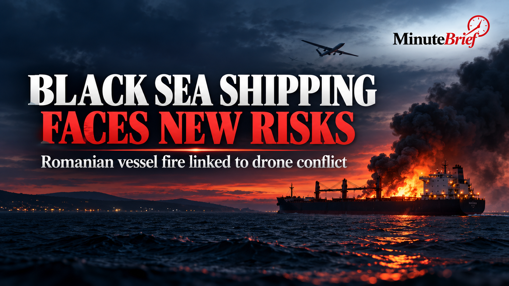 Commercial Vessel Catches Fire Near Romanian Coast Amid Rising Drone Warfare in Black Sea
