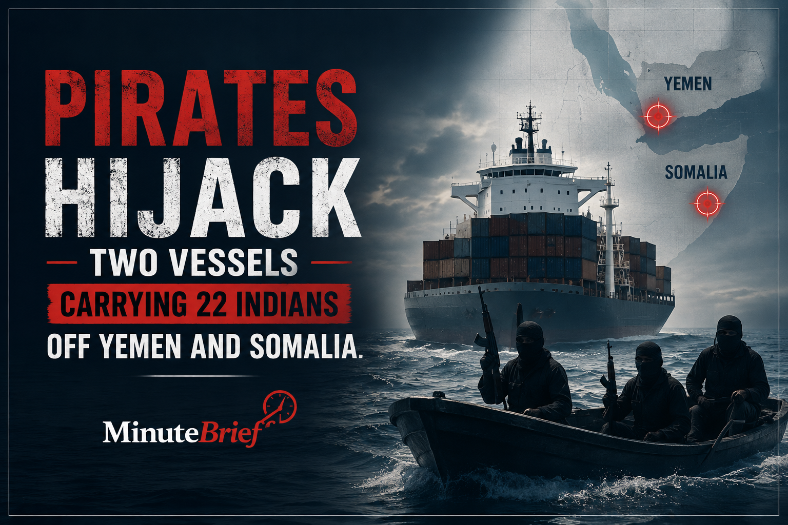 Pirates Hijack Two Vessels Carrying 22 Indian Nationals Near Yemen and Somalia Coast