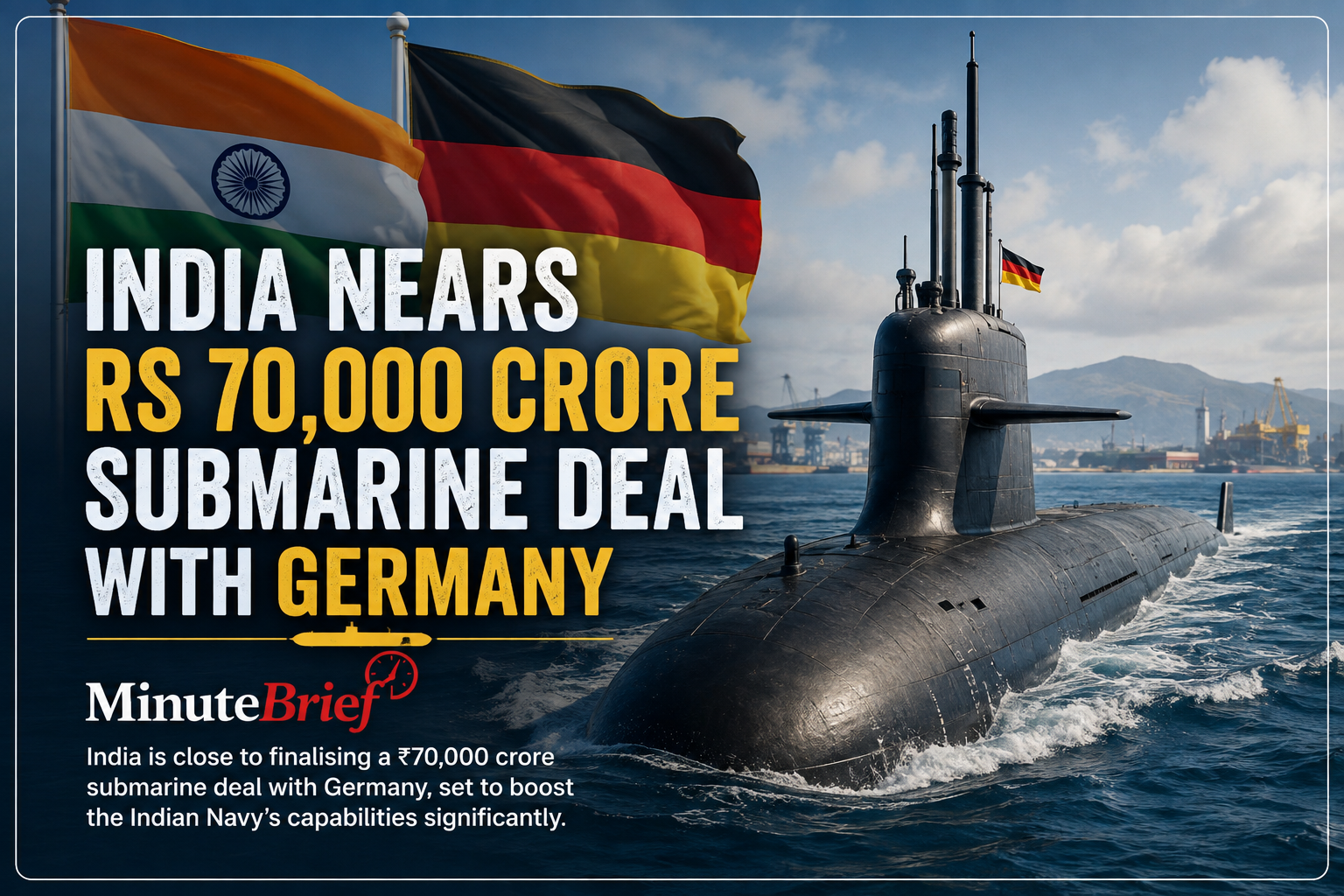 India on the verge of securing a Rs 70,000 crore submarine contract with Germany under Project 75(I)