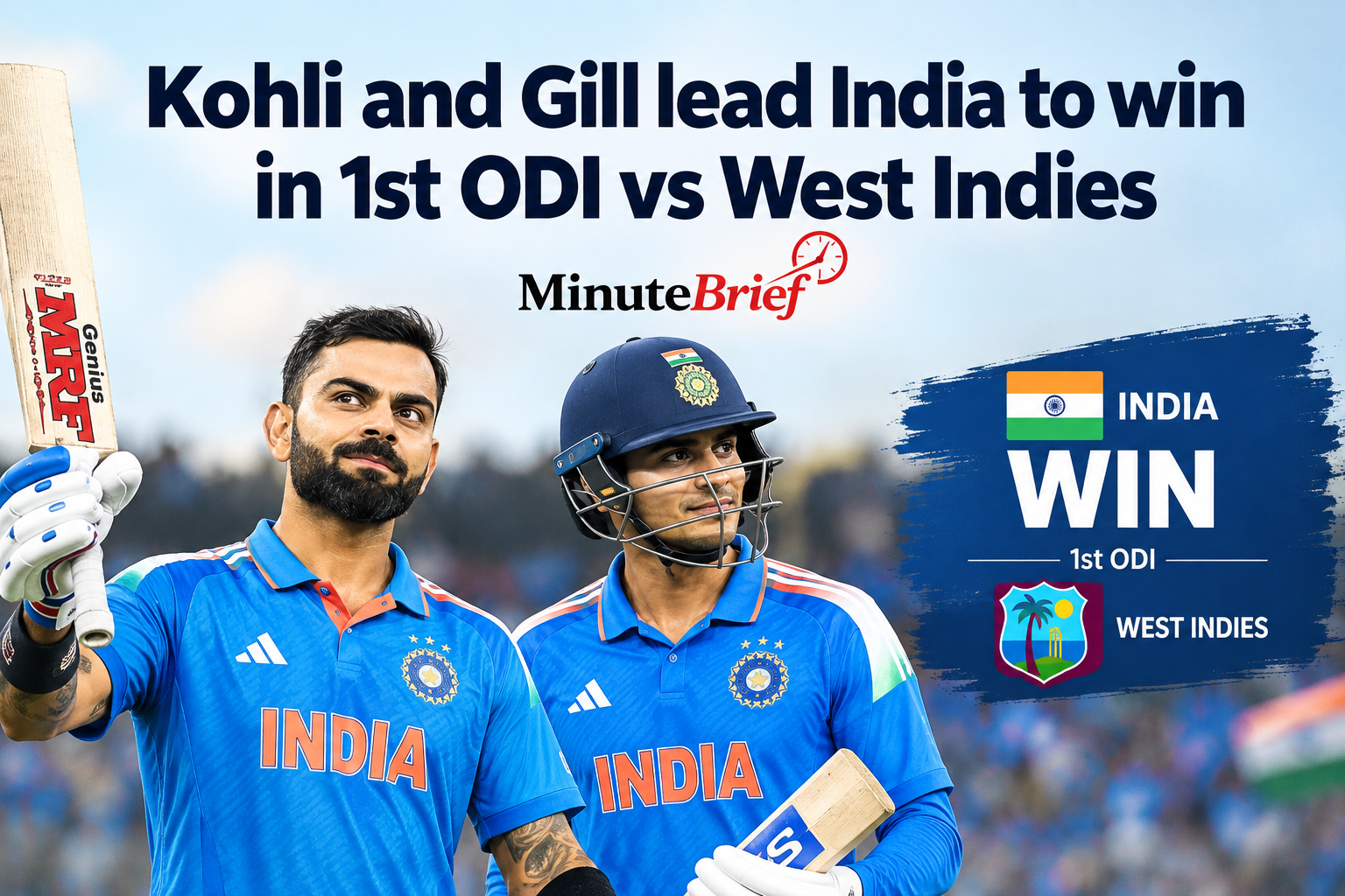 India beats West Indies in 1st ODI with Kohli's unbeaten 139