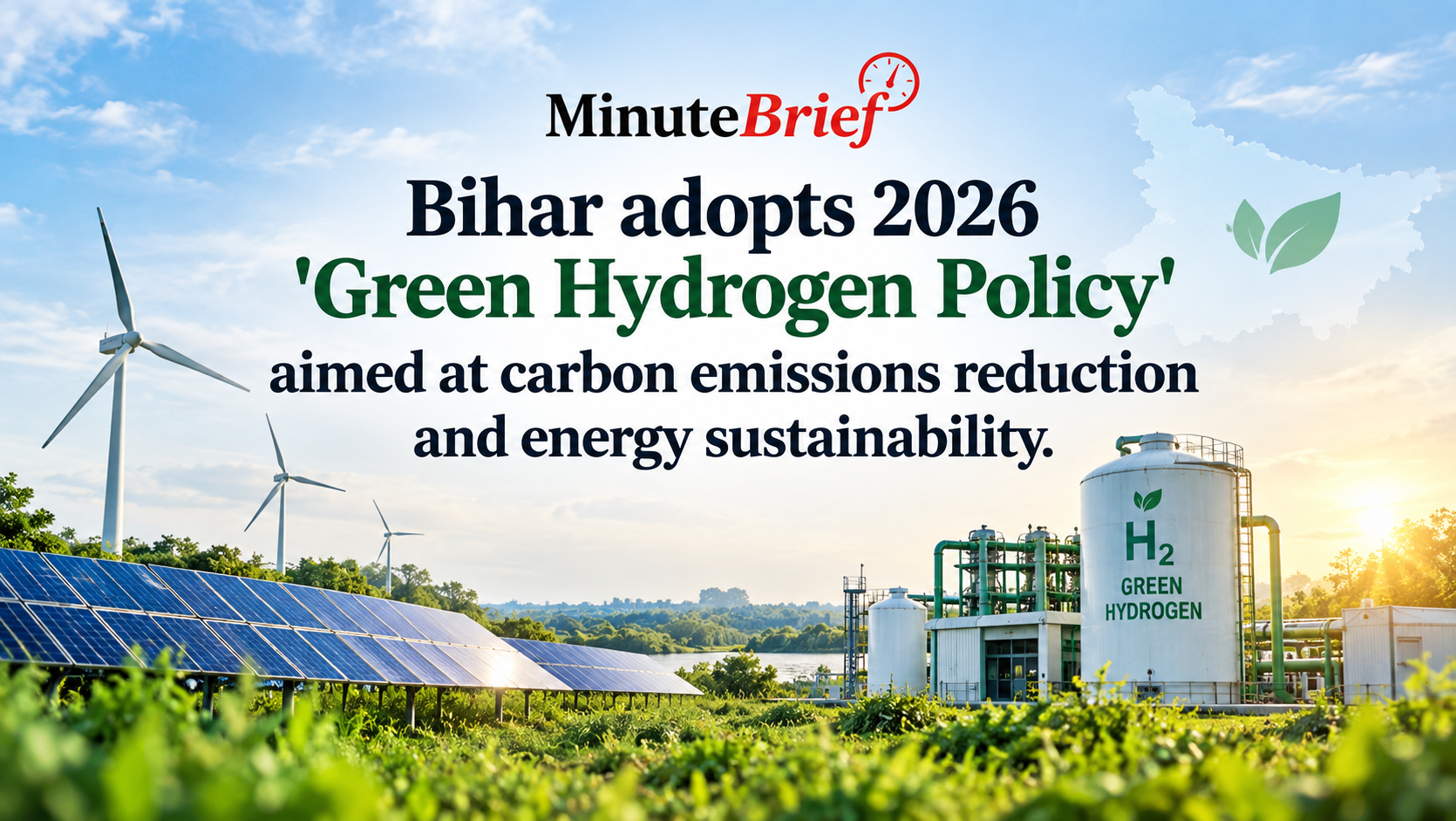 Bihar Adopts 2026 Green Hydrogen Policy Aimed at Carbon Emission Reduction and Energy Sustainability