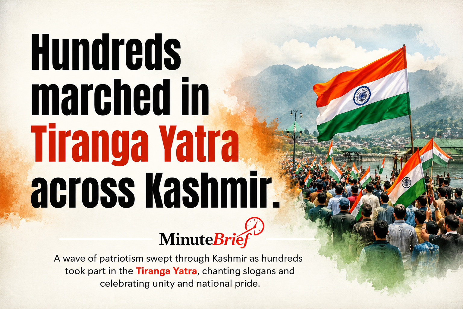 Hundreds Marched in Tiranga Yatra Across Kashmir: Celebrating National Unity