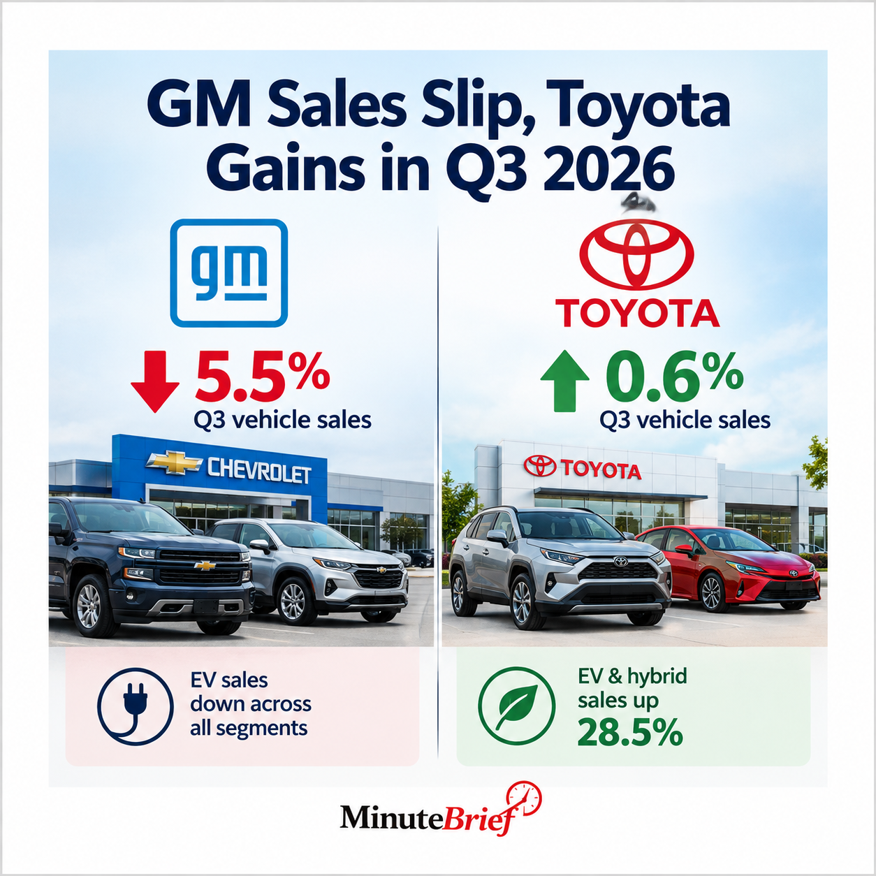 General Motors Q3 Sales Decline 5.5% as Toyota Grows on EVs
