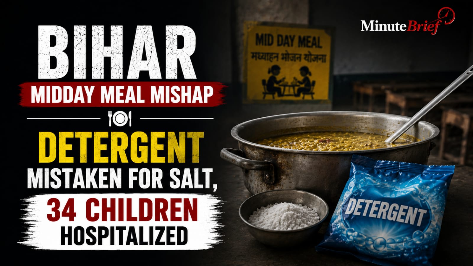 34 Children Fall ill After Detergent Served in Bihar School Meal