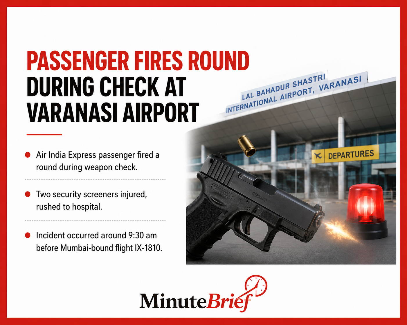 Air India Express passenger fires gun at Varanasi airport security checkpoint