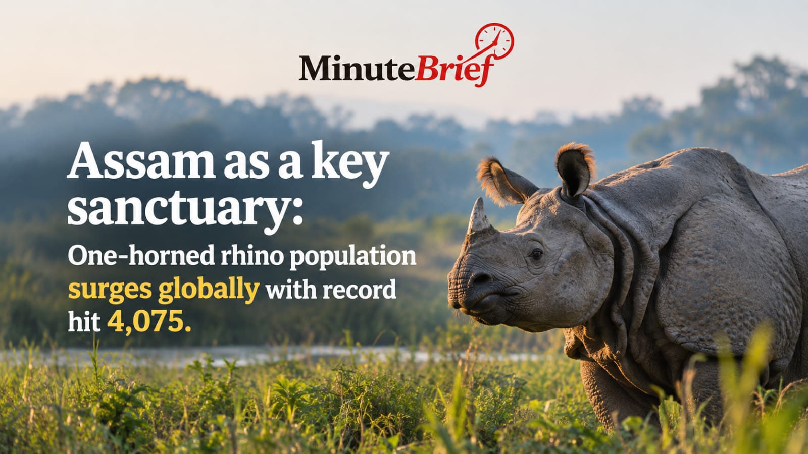 4,075 and Continuing: One-Horned Rhino Reach Record High, Assam Holds 80%