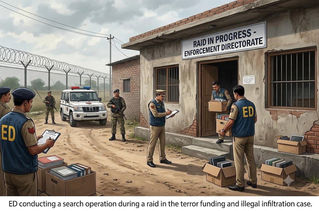 Enforcement Directorate Raids Targets in Alleged Terror Funding Probe Linked to Illegal Infiltration