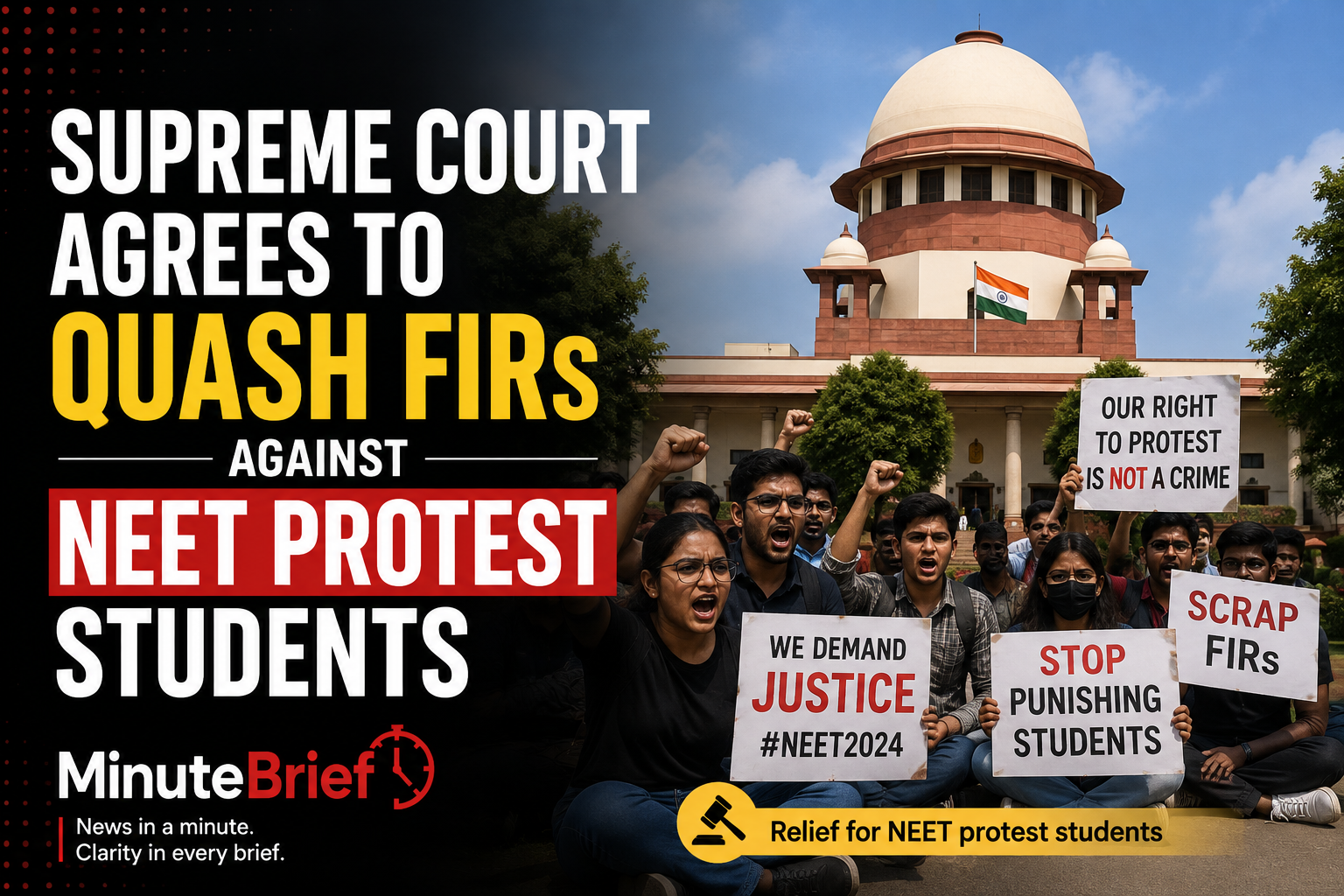 Supreme Court agrees to quash FIRs against NEET protest students