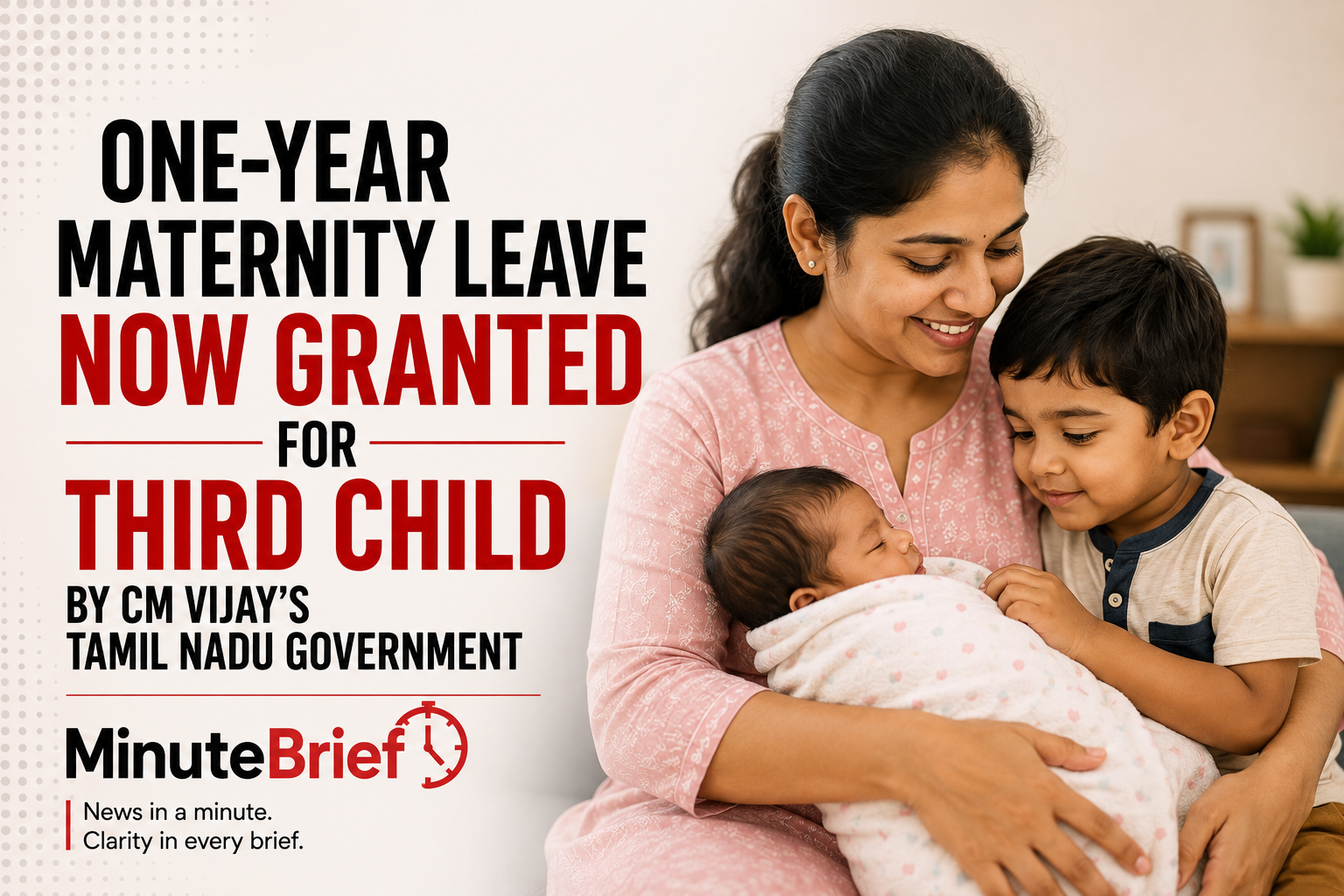 One-year maternity leave now granted for third child by Vijay government