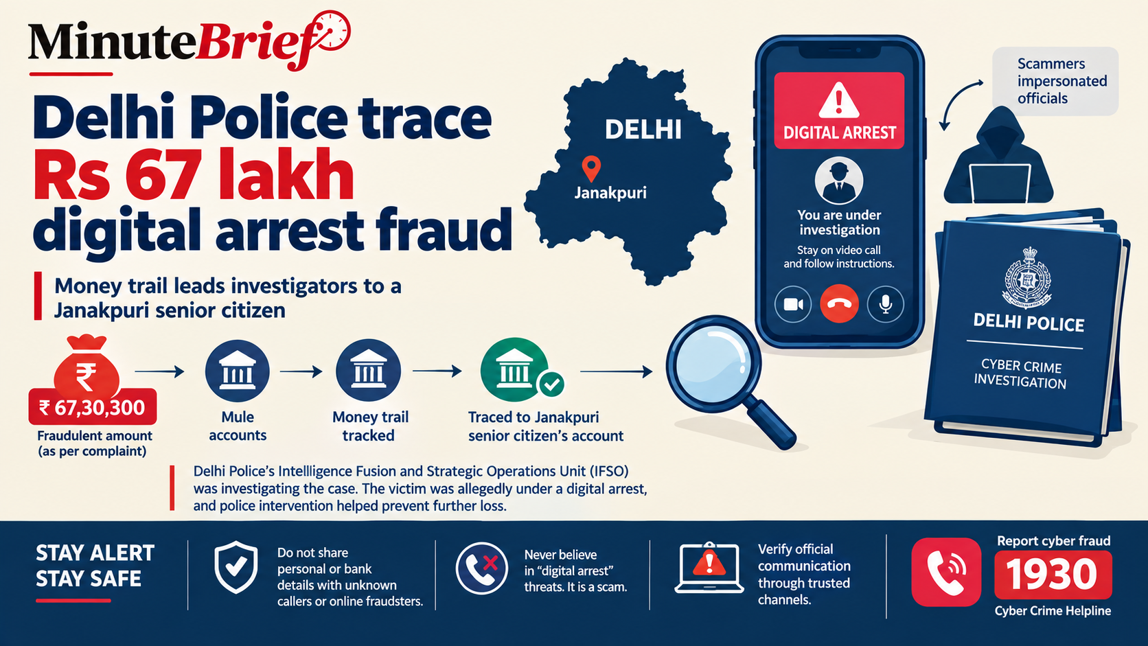 Delhi Police trace Rs 67 lakh digital arrest fraud