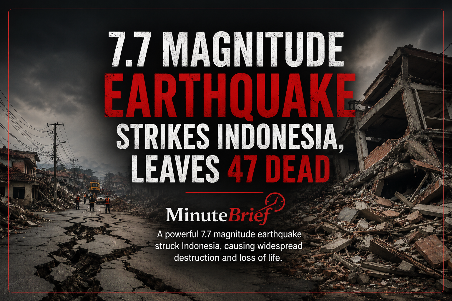 Magnitude 7.7 Earthquake Strikes Indonesia’s Coast Causing 47 Deaths and Widespread Damage
