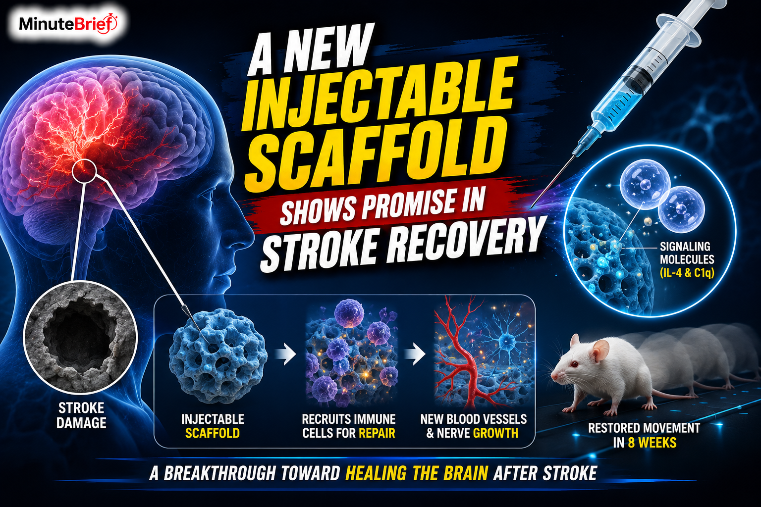 A New Injectable Scaffold Shows Promise in Stroke Recovery