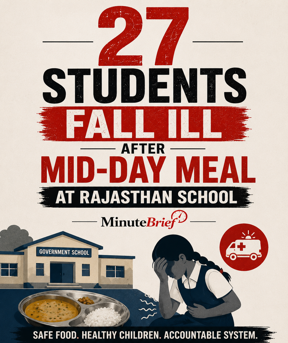 27 students fall ill after mid-day meal at Rajasthan school