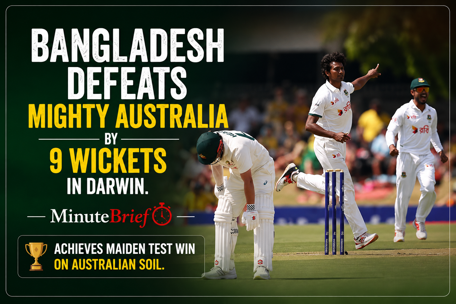 Bangladesh Achieves Maiden Test Win on Australian Soil in Darwin