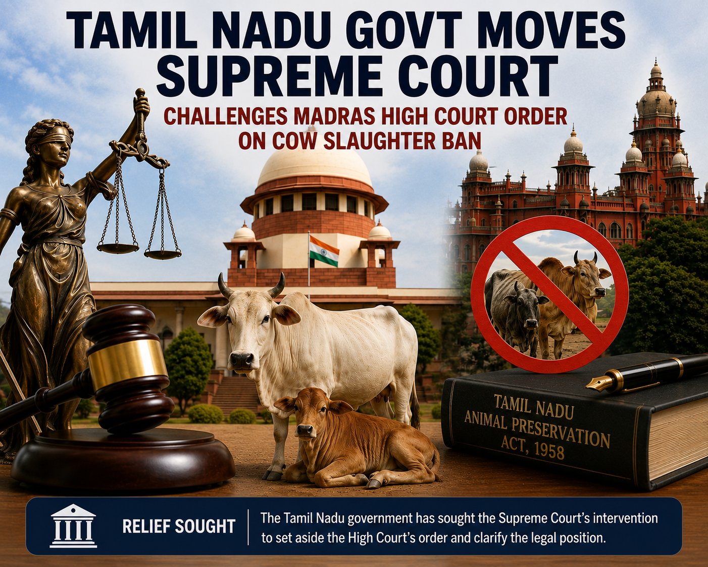 Tamil Nadu Government Appeals to Supreme Court Against Madras HC Ban on Cow Slaughter