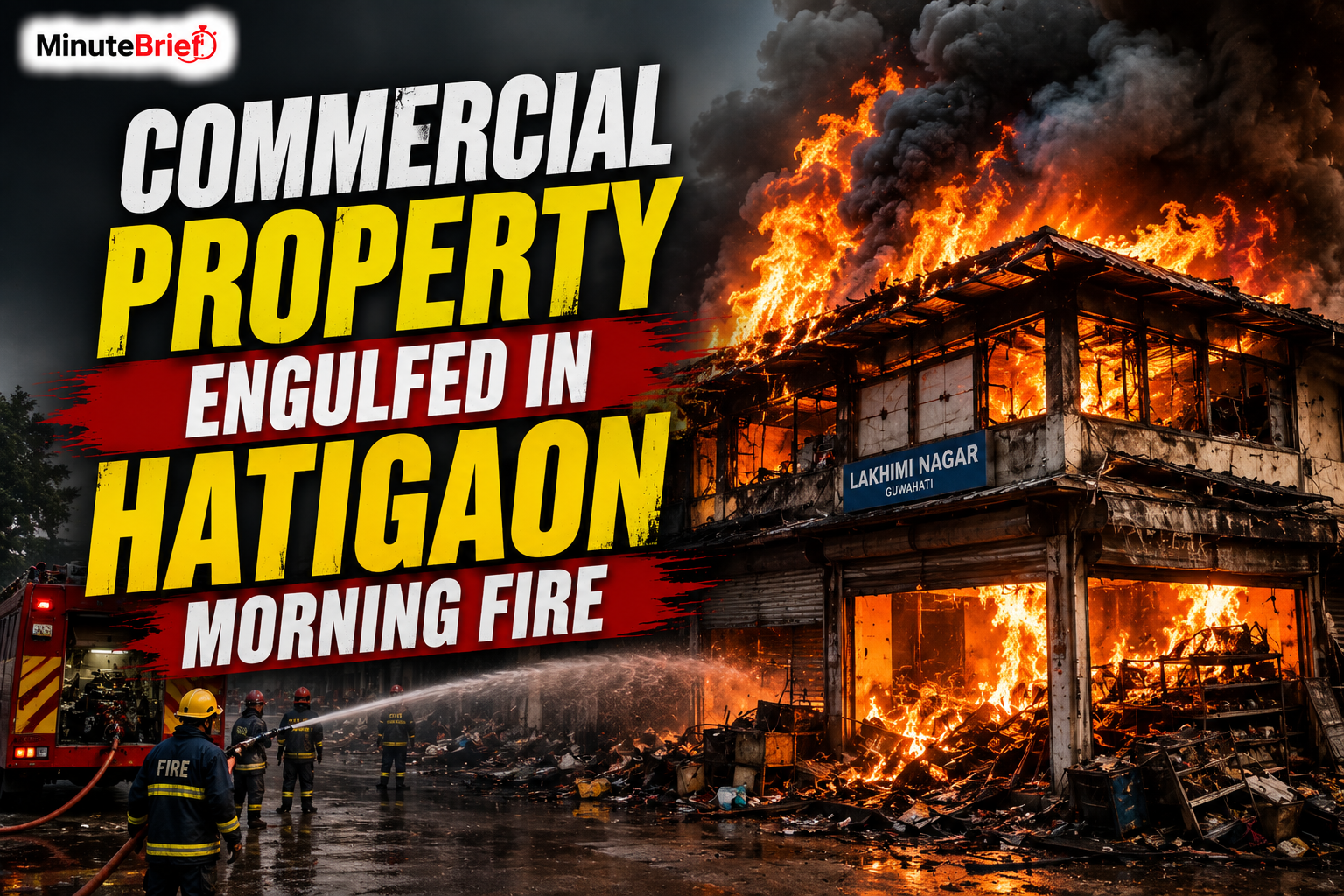 Commercial Property Engulfed in Hatigaon Morning Fire