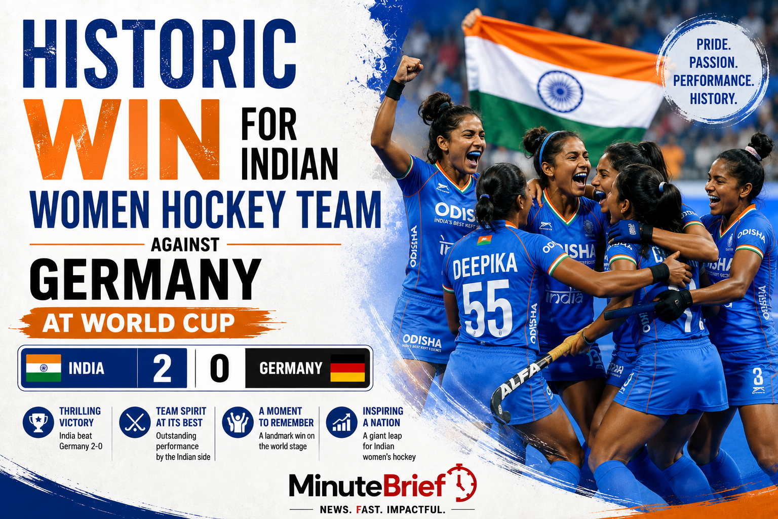 Historic win for Indian women hockey team against Germany at World Cup