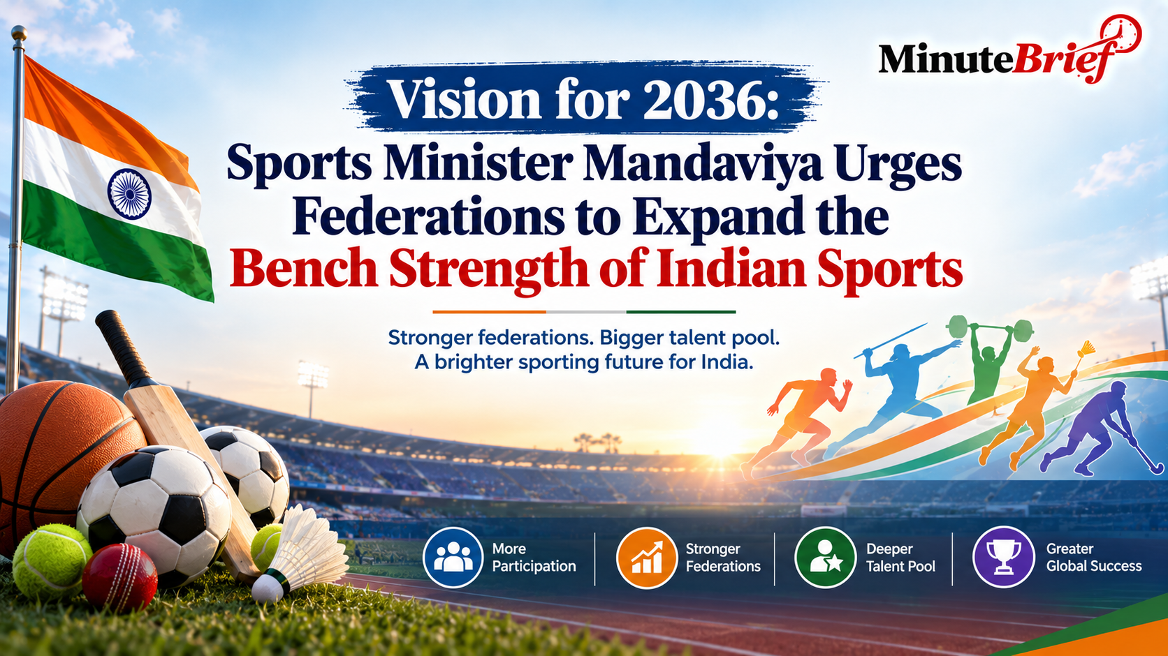 India Aims Top 10 at 2036 Olympics, Mandaviya Pushes for Broader Talent Base